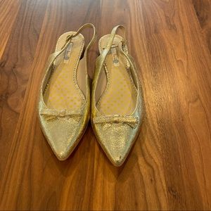 Size 39 Boden Gold Foil Dress Flats